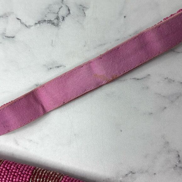 Anthropologie Pink and Brown Beaded Shoulder Bag - Picture 7 of 9